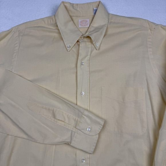 Brooks Brothers Other - Vintage Brooks Brothers Brooksgate Shirt Mens 15.5 33 Yellow Cotton Long Sleeve